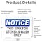 Signmission This Sink For Utensil Wash Only, 10 in W x Rectangle, Vinyl Decal OS-2PACK-NS-D-710-L-16709 - alternate 4